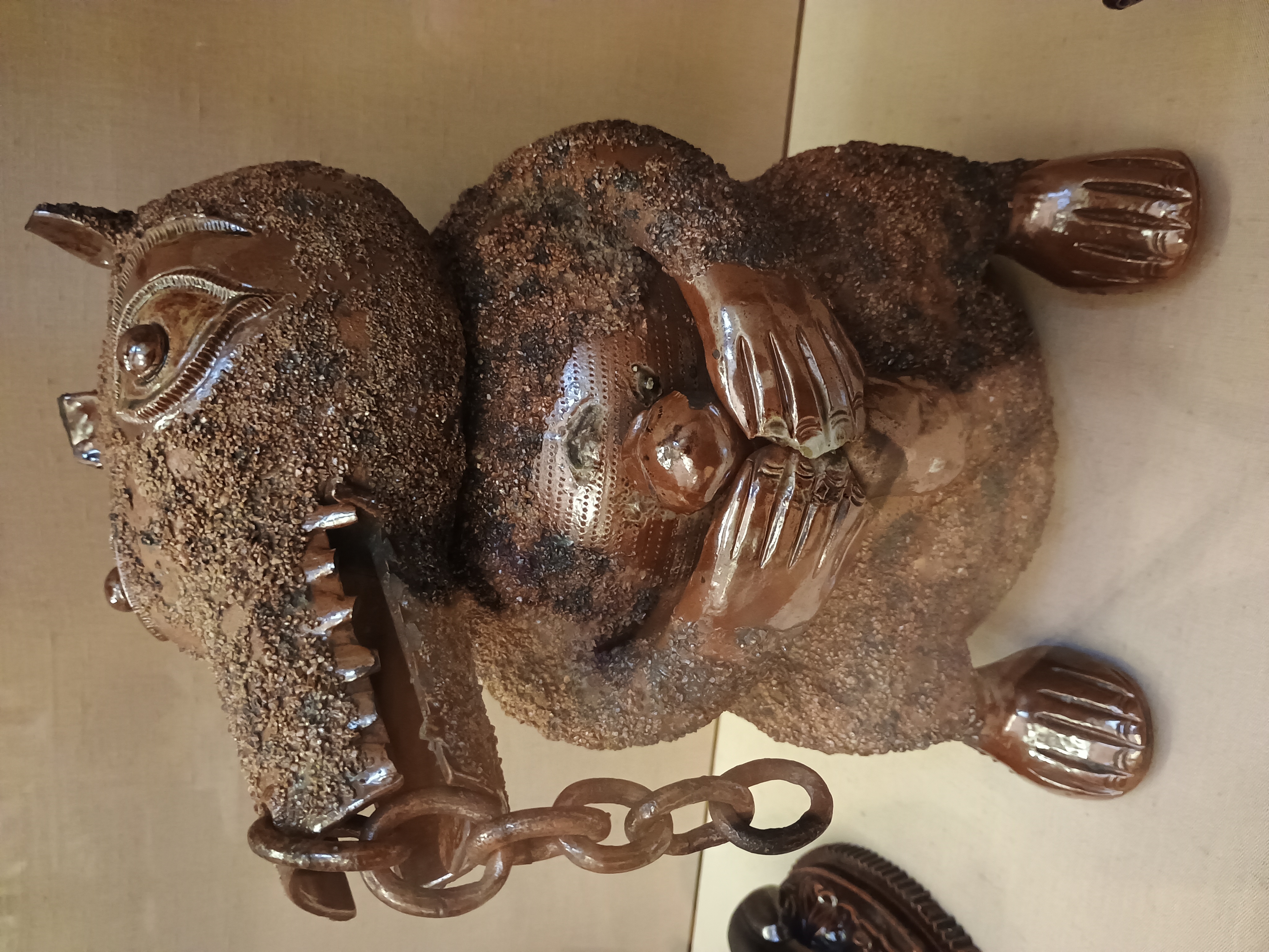 A bear jug in the Fitzwilliam Museum